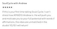 soulcycle with andrew